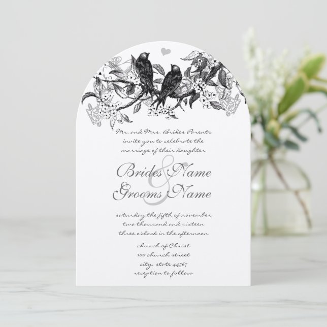 Invitation Mariage Chic Rustique de Couleur Neutre pour Amour (Debout devant)