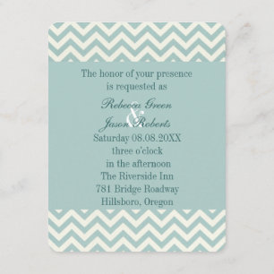 Invitation Mariage chic turquoise chevron menthe