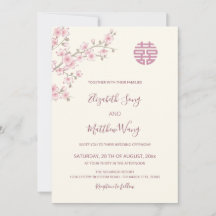 MARIAGE chinois BILINGUE Blush Cherry Blossom