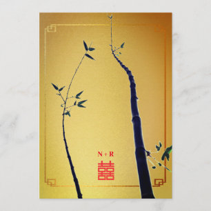 Invitation mariage chinois d'or rouge d'amour de ©Bamboo