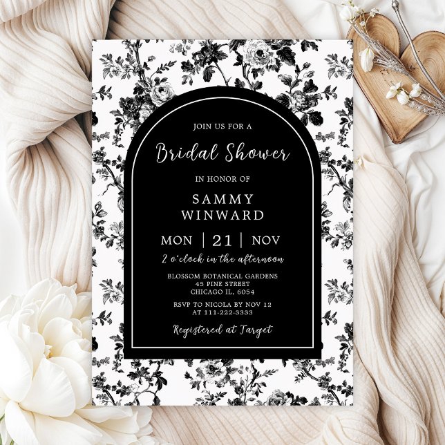 Invitation Mariage Chinoiserie Antique Noir (Créateur téléchargé)