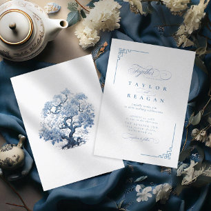Invitation Mariage Chinoiserie d'inspiration porcelaine ID109