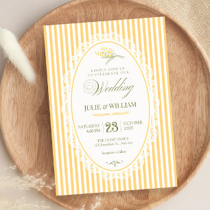 Invitation Mariage choquette vintage jaune