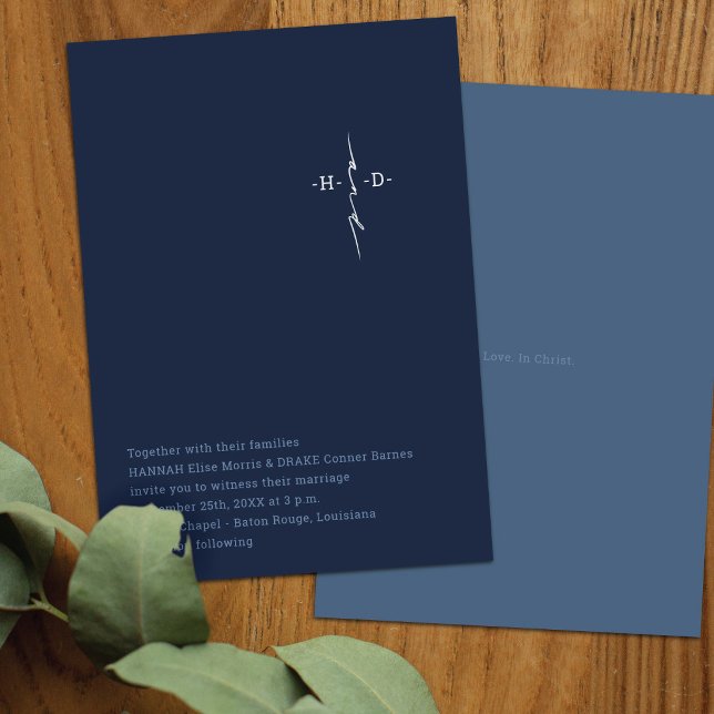 Invitation Mariage Chrétien | Croix des Initiales du Couple | (Créateur téléchargé)