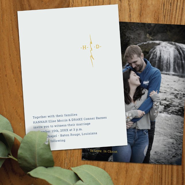 Invitation Mariage Chrétien | Croix des Initiales du Couple e (Créateur téléchargé)