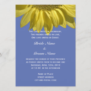 Invitation Mariage chrétien de fleur de tournesol d'été lumin