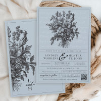 Mariage Chrétien de Jardin Floral Vintage Bleu Pou
