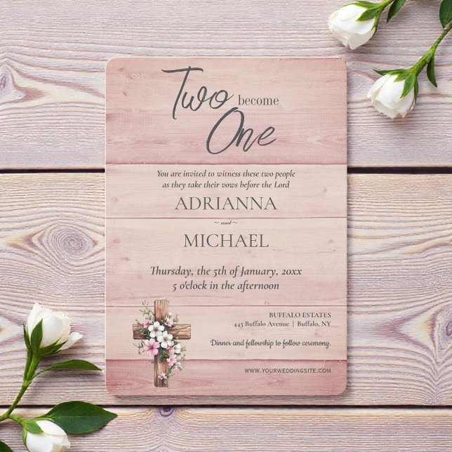 Invitation Mariage chrétien Deux deviennent un (Créateur téléchargé)