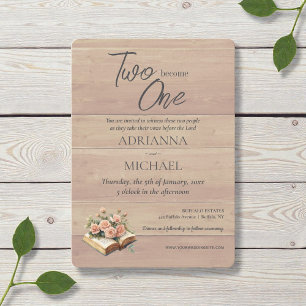 Invitation Mariage chrétien Deux en Un
