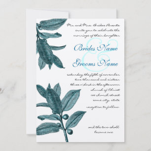 Invitation Mariage Chrétien Exotique Teal et Aqua