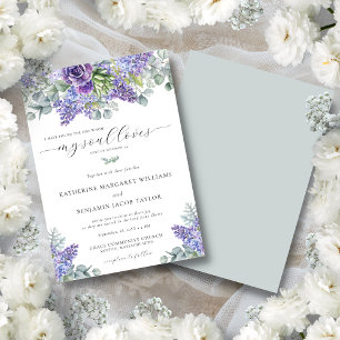 Invitation Mariage chrétien floral Katherine Purple