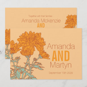 Invitation Mariage chrysanthemum orange mariages de automne i