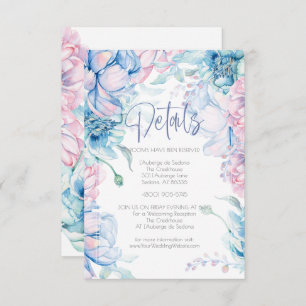Invitation Mariage   Ciel Bleu et Bubblegum Pink Peonies