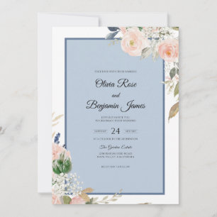 Invitation Mariage Ciel de Pétales Rougissants