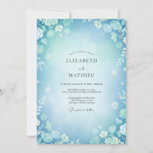 Invitation Mariage Ciel Fleurissant Azur
