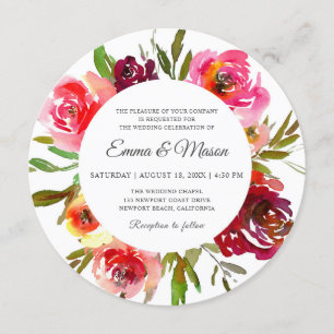 Invitation Mariage circulaire Romance Radiant
