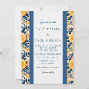 Invitation Mariage Citron Et Rose Poudré Élégant