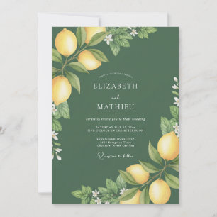Invitation Mariage Citron Eucalyptus Jaune Olive