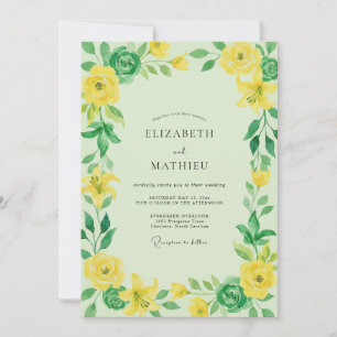 Invitation Mariage Citron Feuillage Eucalyptus