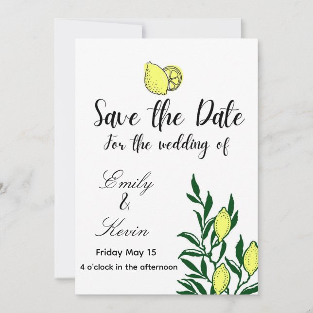 Invitation Mariage Citron Italie  (Devant)