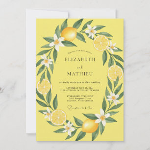 Invitation Mariage Citron Jaune Eucalyptus Citrus