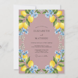 Invitation Mariage Citron Mauve Eucalyptus