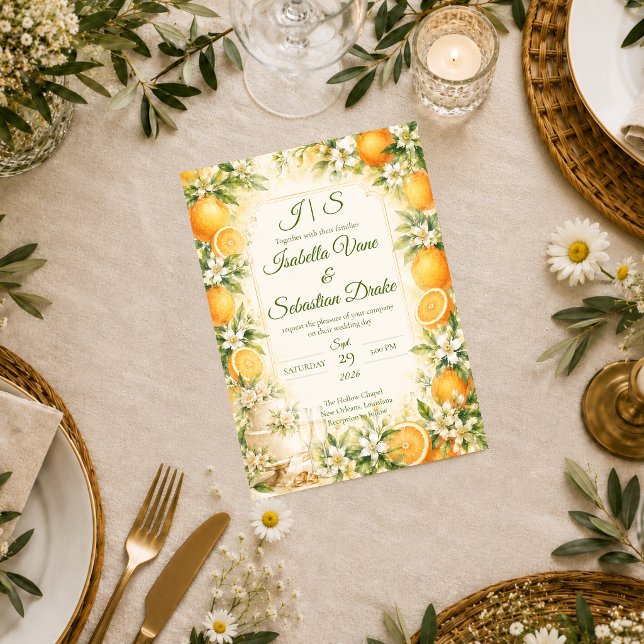 Invitation Mariage Citron Romantique (Créateur téléchargé)