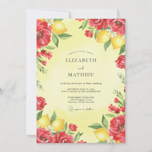 Invitation Mariage Citron Rouge Eucalyptus