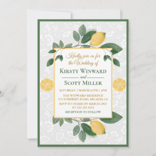 Invitation Mariage citron sicilien aquarelle