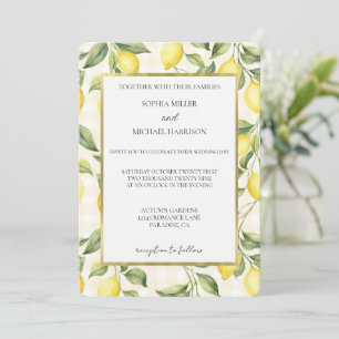 Invitation Mariage Citrons Jaunes Frais