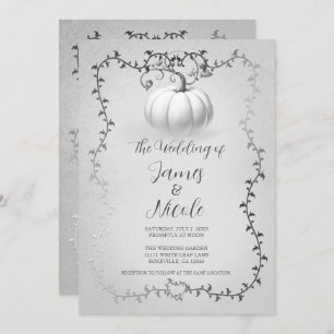 Invitation Mariage Citrouille Silver & White Storybook