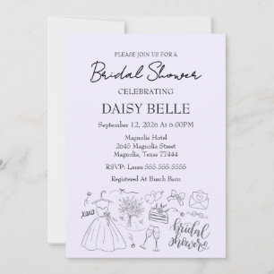 Invitation Mariage civil dessiné à la main