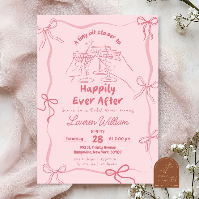 Invitation Mariage civil martini Dessin à la main (Créateur téléchargé)