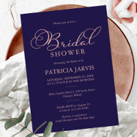 Mariage civil Navy Blue Rose Gold Feuille de style