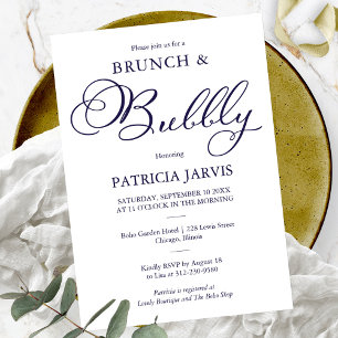 Invitation Mariage civil Robe de soirée bleu marine petit déj