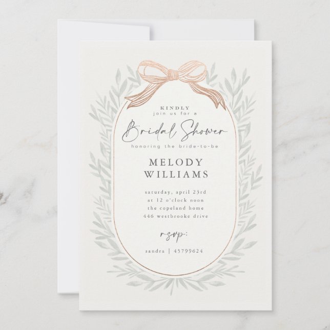 Invitation Mariage Classique avec Ruban (Devant)