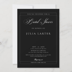 Invitation Mariage Classique Calligraphie Ivoire Noir