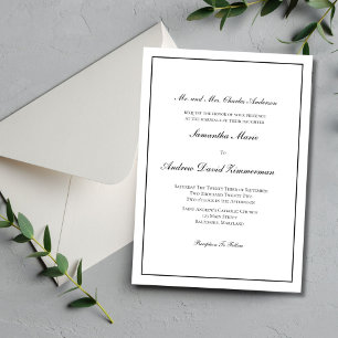 Invitation Mariage classique classique classique élégant