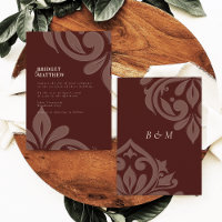 Mariage Classique Damassé au Goût Rouge Acajou