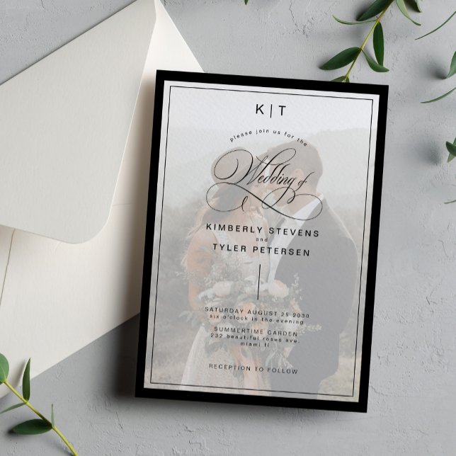 Invitation Mariage classique élégant de couverture photo clas (Créateur téléchargé)