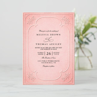 Invitation Mariage Classique Élégant Orné avec Embossage
