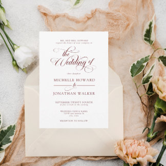 Invitation Mariage Classique Élégant Simple Formel