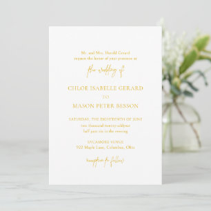Invitation Mariage classique et élégant jaune
