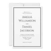 Mariage Classique Formel Noir Blanc Double Bordure