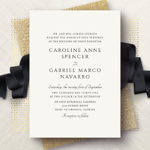 Invitation Mariage Classique Intemporel Traditionnel