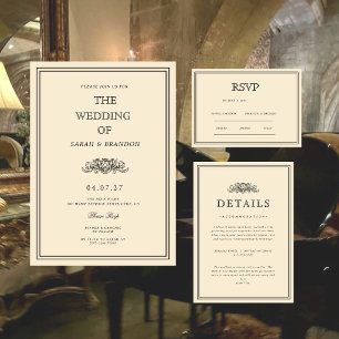 Invitation Mariage Classique Livre Ancien
