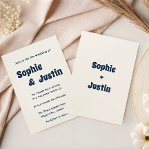 Mariage Classique Moderne Bleu Nuit et Crème