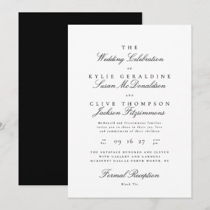 Invitation Mariage Classique Noir et Blanc
