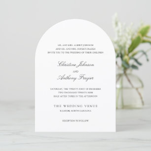 Invitation Mariage Classique Noir et Blanc à l'ancienne