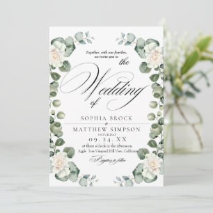 Invitation Mariage Classique Romantique Aquarelle Verdure